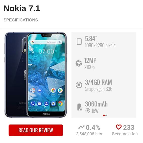 Nokia 7.1 Cell Phone Reset Android Mobile Smart Phone Free Case Great Condition - Picture 8 of 11